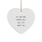 Funny Yorkshire Terrier Dog Heart Ornament Gifts from Friends for Men Christmas Unique Presents - Image 1